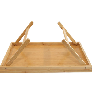 Bamboo <strong>Tray</strong> <strong>Tables</strong> With Handles Are Used to Place Food Sets of Different Sizes