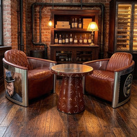Table basse rétro en bois massif de style vintage personnalisée pour hôtel, bar à domicile ou salon de cigares