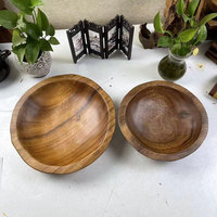 Bol à salade artisanal haut de gamme en bois de cèdre aromatique sculpté à la main, durable, 8 pouces, pour servir les fruits, qualité hôtelière, cadeau, sans BPA