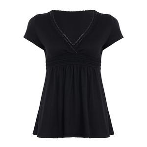 Blusa de Encaje con Parches Transpirables, Cuello en V, Manga Larga, para Mujer, Estilo Dulce y Lindo Y2K, Estilo Fairycore, Atuendo de Verano para Adolescentes - Product Image 6