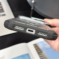 Coque de téléphone hybride anti-chute pour iPhone 18 17 16 15 Pro Max avec cache-objectif coulissant et support magnétique pour smartphone
