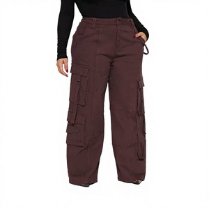 <b>Women's</b> Casual Cargo Pants Summer Tactical <b>Overalls</b> with Mid Waist Flat European American Style New Functional Bung Pants - Product Image 1