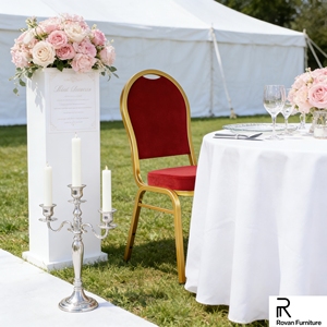 Sillas Metálicas <span class=keywords><strong>para</strong></span> <span class=keywords><strong>Banquetes</strong></span> a Precio Económico, Sillas Apilables <span class=keywords><strong>para</strong></span> Iglesia con Tapicería Roja, Silla <span class=keywords><strong>para</strong></span> Hotel con Cojín Moldeado - Product Image 3