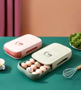 Joybos Keuken Plastic Ei Houder Gratis Koelkast Organizer Met Deksel Handgrepen Koelkast Opslag Container 21Egg Lade