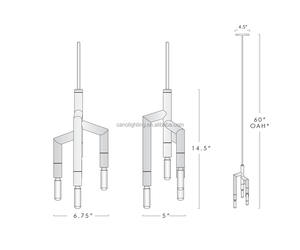 Pendentif <span class=keywords><strong>RAMEAU</strong></span> à haut plafond, pour Restaurant, salle à manger, style industriel minimaliste, petit lustre, chambre à coucher, créatif, vente en gros - Product Image 6