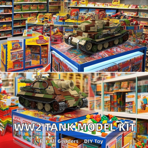Tanque militar modelo rompecabezas juguete ejército guerra camión Panzer <span class=keywords><strong>Mini</strong></span> juegos de bloques de construcción niños ladrillos de plástico DIY Kit - Product Image 2