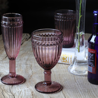 Prix usine Vintage Cocktail Verre À Vin Tasses Golden Edge Multi Couleur Verrerie Fête De Mariage Vert Bleu Violet Rose Gobelets
