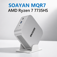 Nouveau mini PC de jeu AMD Ryzen 7 7735HS 16 Go 24 Go LPDDR5 4800 MHz M.2 NVMe PCIe3.0 SSD 16 Mo de cache intelligent L3 Triple affichage 4K WiFi6