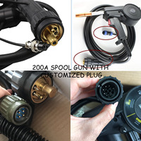 Torche de soudage refroidie au gaz MIG MAG CO2 15AK 24V Push Pull, pistolet à bobine en aluminium, adaptateur européen, prise personnalisée