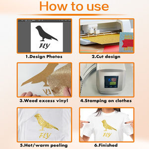 Rouleau de <span class=keywords><strong>vinyle</strong></span> thermocollant PU HTV 30CM*5M/11.81IN*16.4FT, <span class=keywords><strong>vinyle</strong></span> thermocollant pailleté pour <span class=keywords><strong>Cricut</strong></span> - Product Image 5