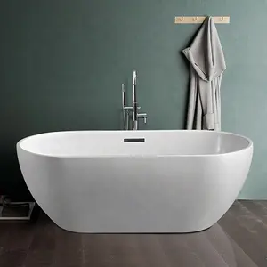 Luxury High Quality Bathroom Indoor Acrylic Fiber Glass Free Standing Simple Bath Tub Bathtubs