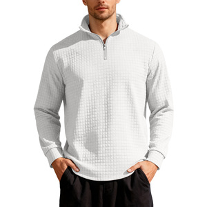 Sweat-shirt Homme Automne Hiver à Col Montant et Fermeture Éclair, Coupe Ample Décontractée, Motif à Carreaux, Avec Étiquette, Modèle Cross Border - Product Image 6