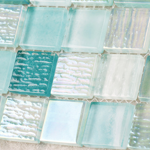 Mosaicos de Vidrio Iridiscente <span class=keywords><strong>Verde</strong></span> <span class=keywords><strong>Agua</strong></span> de Lujo, Hechos a Mano, Modernos y Ecológicos, para Piscinas, Resorts Tropicales, Cocinas y <span class=keywords><strong>Baños</strong></span> - Product Image 5