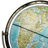 Globe terrestre écologique de 20 cm/8 pouces, carte politique multilingue, compatible avec la réalité augmentée, base en aluminium, enseignement de la géographie, bureau