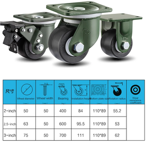 YTOP 2.5inch Manganês Aço OEM Rodízio Roda Fábrica-Fornecido <span class=keywords><strong>Mini</strong></span> Móveis Rodízios para Portão Deslizante - Product Image 2