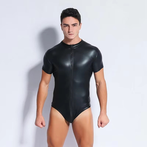 Nouveaux Bodys Sexy en Similicuir Effet Mouillé pour Hommes, Tenues Érotiques, Justaucorps, Costumes Fétichistes Gay, Catsuit en PVC Latex, Vêtements de Club - Product Image 4