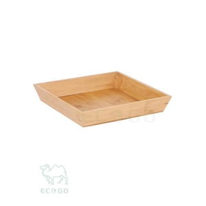 Plateau en bambou laqué personnalisé pour le service de café, de thé et de collations dans les restaurants - Product Image 2