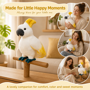 Peluche Cacatoua avec crête jaune, oiseau <span class=keywords><strong>blanc</strong></span> doux et réaliste, idéal pour la décoration ou comme cadeau - Product Image 5