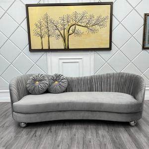 Sofás de Tela, Sofá de Terciopelo en Forma de Corazón, Muebles de Sala de Estar, Conjunto de Sofá Seccional de 3 Plazas - Product Image 1