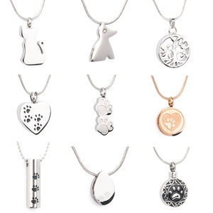 Kalung Liontin Kotak Abu Hewan Peliharaan Berbentuk Hati, Perhiasan Guci Kremasi Mini, Ornamen Kenang-kenangan Pemakaman untuk Wanita dan Hewan Peliharaan - Product Image 3