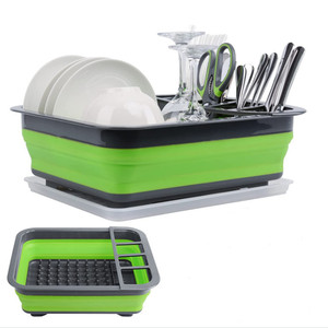Hot Sale Foldable Dish Drying Rack Portable Dish Drainer Dinnerware Organizer Rack