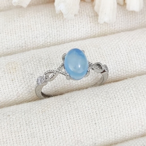 Bague en argent plaqué avec pierres précieuses 100% naturelles, opale, malachite, <span class=keywords><strong>kunzite</strong></span>, aquamarine, pierre ovale, bague simple réglable pour femmes - Product Image 4