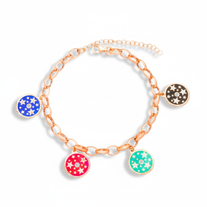 Mix Color Enamel <b>Charm</b> Bracelet Wholesale Turkish Handcrafted 925 Sterling Silver Jewelry - Product Image 2