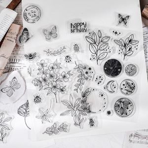 Tampon transparent en silicone pour la création de cartes personnalisées, tampon floral en photopolymère pour l'artisanat fait main - Product Image 1