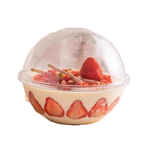 Boîte à gâteau de <span class=keywords><strong>boule</strong></span> de Mousse de Noël transparente emballage de Soufflé recyclable bol de noix de coco Portable pour boîte à emporter de salade de fruits Sushi - Product Image 2