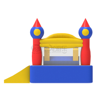 Château gonflable 6x6m sur le thème des bonbons, toboggan gonflable rose et bleu, structure de jeu en PVC, capacité 5 personnes