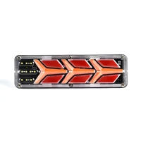 Feu arrière de camion rectangulaire à LED, clignotant séquentiel, DRL, frein, marche arrière, 12-24V, remorque, camion
