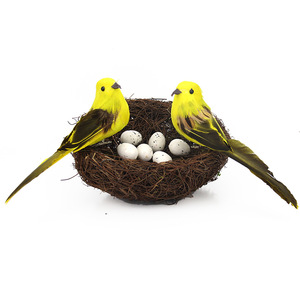 Nido de Pájaro Artificial, Decoración para el Hogar, Adorno Artístico con Plumas, Diseño Biomimético Hecho a Mano para la Habitación de los Niños - Product Image 4