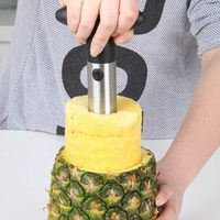 Multifunctionele duurzame fruit- en groentesnijder, -boor en -verwijderaar van roestvrij staal, ananassnijder, -verwijderaar en -decorator