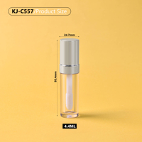 Emballage de tube rond vide pour gloss et rouge à lèvres en argent de luxe 8,4 ml, applicateur à gros pinceau en plastique avec impression d'écran