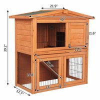 Clapier pour lapins, poulailler, maison pour animaux de compagnie en bois d'extérieur avec motif solide, coupe-vent pour lapin, cobaye, petit animal
