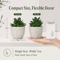 Plantes succulentes artificielles vintage en plastique et pâte à papier, plantes en pot artificielles 40x26x11cm, décoration intérieure, mini arrangements de verdure