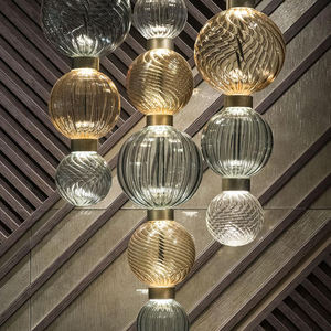 Decoración Interior de diseño nórdico, globo transparente ámbar, redondo, diseño de creación, lámpara colgante para el hogar y <span class=keywords><strong>restaurante</strong></span> - Product Image 5