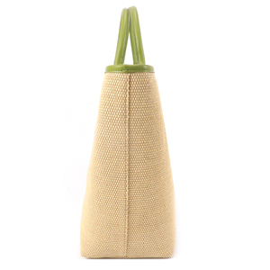 Bolso de Mano de Viaje de Verano para Mujer, Tejido de Paja con Tela de Cuero PU Personalizada, Bolso de Playa con Logotipo Bordado Trenzado - Product Image 5