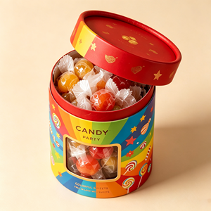 Tube en papier imprimé personnalisé coloré avec fenêtre transparente, boîte cylindrique de qualité alimentaire pour bonbons, emballage cadeau pour bonbons sucrés - Product Image 5