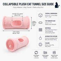 Tunnel de jeu pour chat en tissu doux, tunnel froissé pliable pour chat avec trou de surveillance, jouet interactif d'exercice pour chatons, lapins et petits chats
