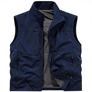 Unisex Premium Casual Sleeveless Slim Windproof Eco-Friendly Filled Full Zip Stand Collar Multi Pocket Outdoor <b>Travel</b> <b>Jacket</b> - Product Image 2
