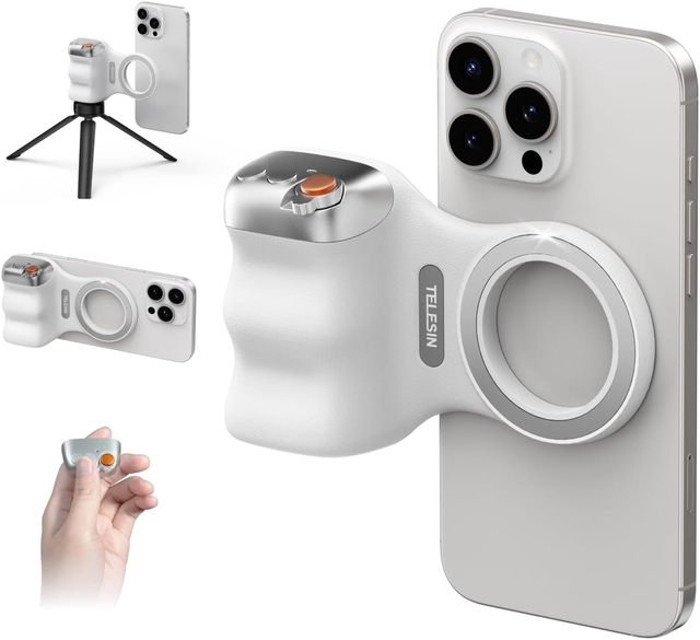 Magnetic Phone Camera DSLR Style Shutter Grip Detachable Wireless Shutter Button 1/4\" Screw Comfort Wireless Remote Control