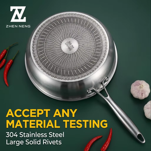 Sartén Moderna Zhenneng, Tri-Clad, Acero Inoxidable Profesional, 2.3mm, 93 Capas, Base de Inducción Resistente al Desgaste, Antiadherente - Product Image 3