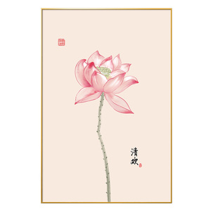 Sala de estar dormitorio pintura decorativa moderna arte de pared personalizado Simple Rosa flor de loto cristal pintura de porcelana - Product Image 3