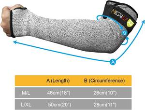 Da uomo e da donna resistenti al taglio da costruzione e fattoria giardinaggio protezioni per braccio con fori per il pollice guanti protettivi da giardino - Product Image 3