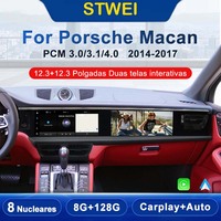 Pantalla Dual Android STWEI de 12.3 Pulgadas para Porsche Macan 2011-2017, Reproductor Multimedia para Auto, Radio, Video, 4G LTE, Bluetooth, Carplay
