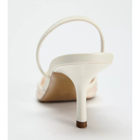Sandales d'été à talons hauts pour femmes ZA, en dentelle brodée florale, à enfiler, bout pointu, talon fin, antidérapantes, avec accent perle, chaussures habillées