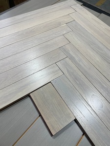 <span class=keywords><strong>Parquet</strong></span> en chevrons brossé blanc de qualité AB, 18 mm, en teck massif chinois, système à rainures et languettes pour usage intérieur - Product Image 5