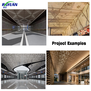 Design moderno in alluminio Plafond soffitto per la decorazione d'interni perforato a prova di fuoco per l'hotel centro commerciale ospedale griglia del soffitto - Product Image 2