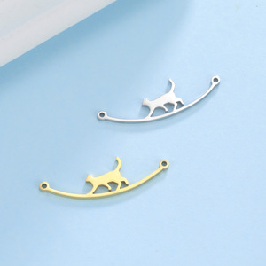 Cute <b>Cat</b> Shape Alloy Charms Gold Plated and Silver Tone Pendant for Jewelry Making Unisex Gift - Product Image 4